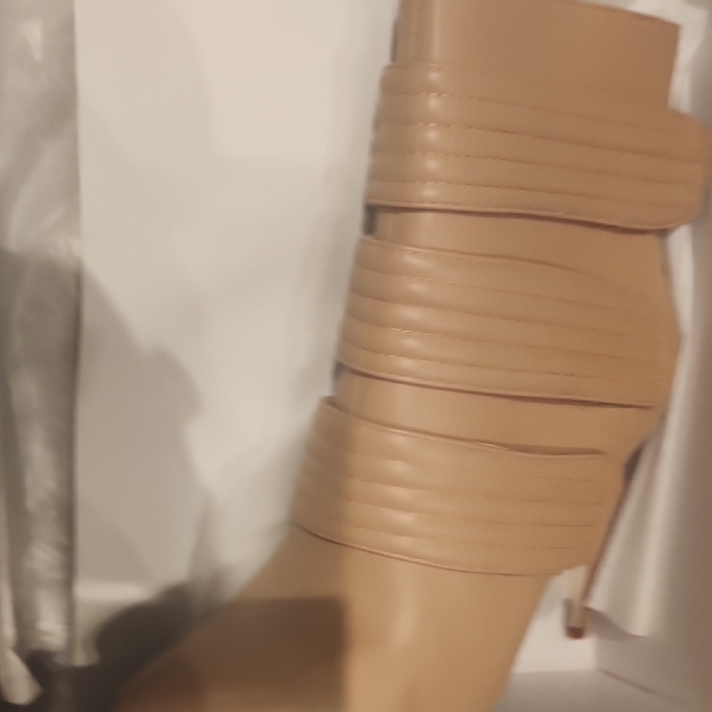 Tan Strappy Ankle Boots